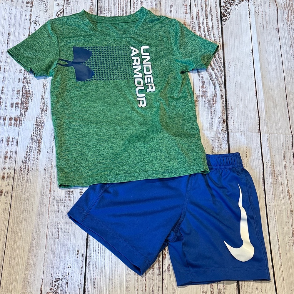 Under Armour Tee and Blue Shorts Nike